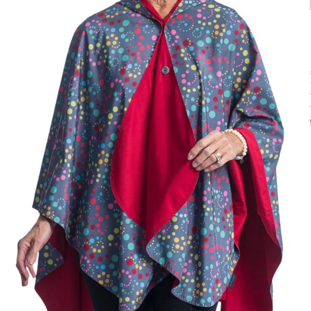 Raincaper Fine Art Travel Cape - Swirl Dots